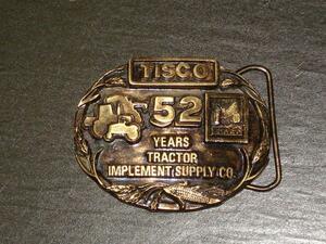 ベルト★バックル★Tisco All Makes Parts Tractor★ビンテージ★ベルトバックル★ブラス★真鍮★農業 トラクター 52周年 USA アクセサリー