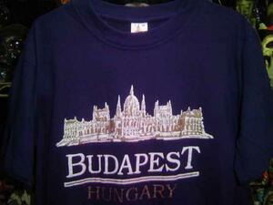 一撃落札★古着★BUDA PEST★Tシャツ★紺★M★ハンガリー★アメリカ★ビンテージ★USA★