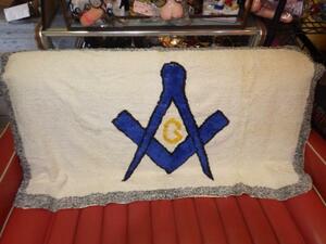  Vintage * Freemason * rug * carpet * mat * ornament * tapestry * interior * secret society *USA* interior miscellaneous goods 