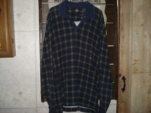 古着★DOCKERS★ポロシャツ★緑紺チェックL★半袖★USED★ビンテージ★USA★古着★アメリカ