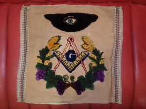  Vintage * Freemason * pillow case * ornament * tapestry * Pro bidet ns. eyes * interior miscellaneous goods * secret society *30'S*40'S*USA miscellaneous goods * mystery 