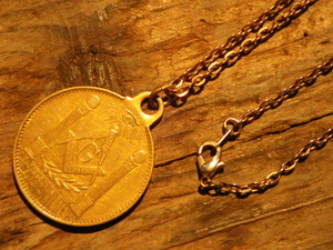 60'S* Vintage * Freemason * pendant * brass * secret society * Pro bidet ns. eyes * brass *ST. JOHN'S LODGE* occult * mystery * romance 