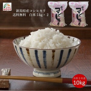 令和３年産 新潟県産コシヒカリ10kg (5kg×２）うまい米 米専門 みのりや（白米）ポイント消化 送料無料