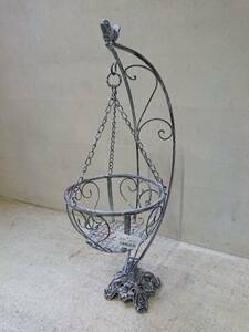  iron & iron castings made iron hanging basket flower stand garden interior stand for flower vase approximately 31X20XH57cm unused new goods 2:15