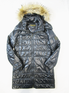 (D) HUNTING WORLD Hunting World with cotton long coat 44 black raccoon fur hood demountable talent 