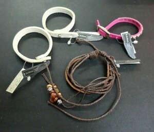 * 56480 leather bracele 4 pcs set JET STREM leather leather accessory bracele breath unused **