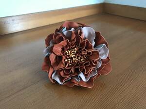  leather craft corsage orange color . color leather made handmade. free shipping ②