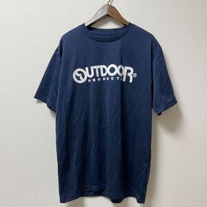 OUTDOOR outdoor short sleeves T-shirt LL size navy polyester 