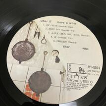 CharⅡ have a wine チャー 竹中尚人 / LP レコード / WF9007 / 歌詞スリーブ有 / 和モノ 和ロック /_画像8