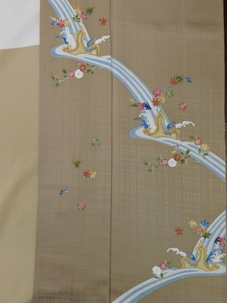 [Rakufu] P7451 Zartes handbemaltes Yuzen-Futter, ca, Mode, Damen-Kimono, Kimono, hängend