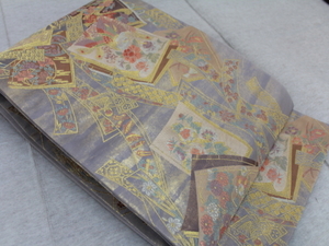 楽布特選　92599　lwｔ「泰生織物」本金箔本引箔袋帯　 未使用仕立上がり品　