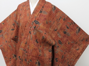 Art hand Auction Rakufu Special Selection 91162 Tsumugi Yuzen pintado a mano con patrón pequeño forro wt, kimono de mujer, kimono, pequeña cresta, A medida