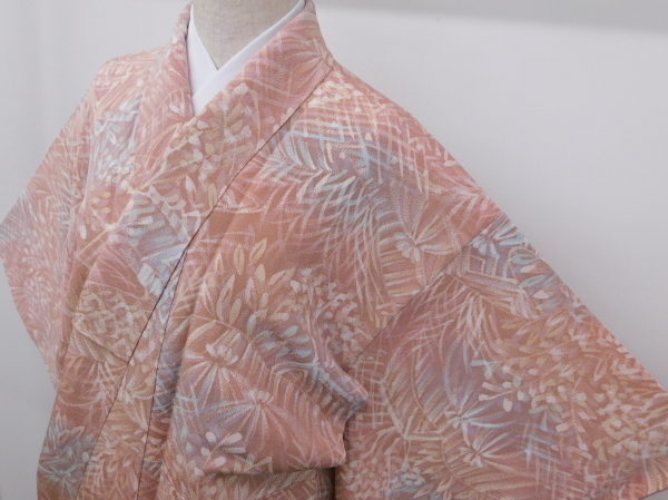 Rakufu Special Selection P5606 Кимоно из крепа на подкладке комон, окрашенное вручную рокетсу Неношеное изделие t, Женское кимоно, кимоно, Маленький узор, Готовый