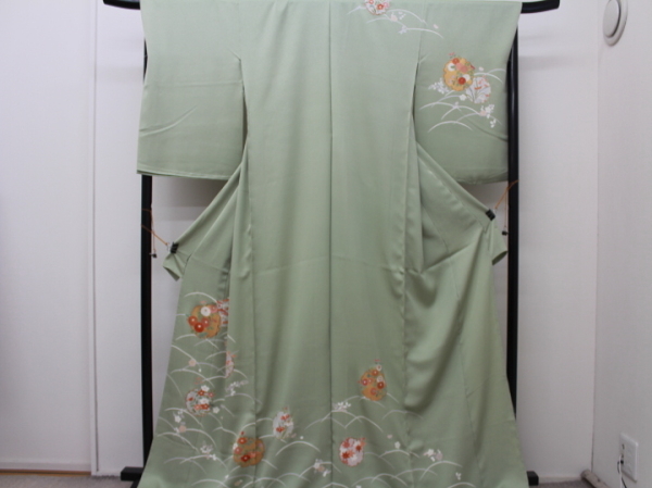 Selección especial Rakufu 91832 wftj Kimono Yuzen pintado a mano, Nuevo, Pre-adaptado, kimono de mujer, kimono, vestido de visita, Sin medida