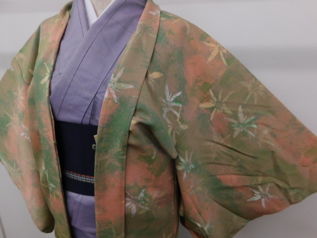 [Selección especial de Rakufu] P15650 Haori pintado a mano con Roketsu teñido, bht sin usar, moda, kimono de mujer, kimono, abrigo, En camino