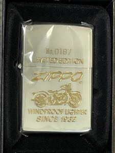 zippo アメリカンバイク ゴールド刻印 限定品 AMERICAN BIKE 年代物 1999年製 SINCE 1932 LIMITED EDITION シリアルナンバー NO.0167