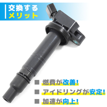 トヨタ オーリス ZWE186H イグニッションコイル 保証付 純正同等品 1本 90919-02258 90919-02252 互換品 スパークプラグ_画像2