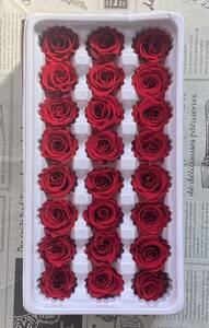  preserved flower 2-3cm 24 wheel rose small ..Red red 