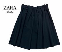 ZARA BASIC★ザラ★（M）裾切りっぱなし フレアスカート/ダークネイビー_画像1