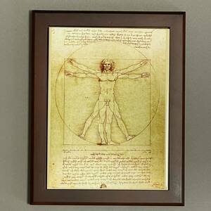 ダ・ヴィンチ　ウィトルウィウス的人体図　フォトタイル木製フレーム付き
