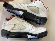 2019 NIKE AIR JORDAN 5 LOW GOLF FIRE RED US8.5 ゴルフシューズ CU4523-100_画像5