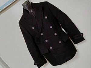 kkyj5301 ■ BANANA REPUBLIC ■ バナナリパブリック ピーコート Pコート ピージャケット Pジャケット アウター ウール混 黒 S