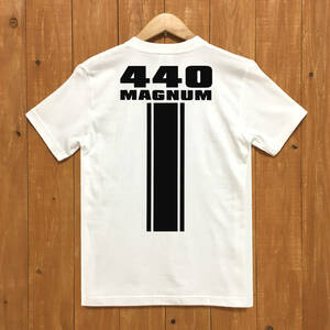 ■ 440MAGNUM Tシャツ■Sサイズ（ホワイトxブラック）アメ車　アメリカ　モパ－ MOPAR DODGE CHARGER CHALLENGER CORONET