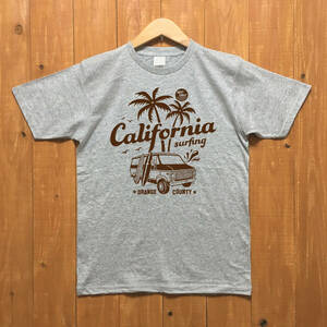 ■CALIFORNIA Tシャツ■レディースSサイズ相当（グレーxブラウン）アメ車　シェビーバン　シボレー カリフォルニア CHEVY