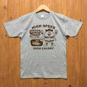 ■ SUPER CHICKEN Tシャツ■Mサイズ（グレーxブラウン）アメリカ　アメ車　モパ－　ハンバーガー MOPAR ROADRUNNER HAMBURGER