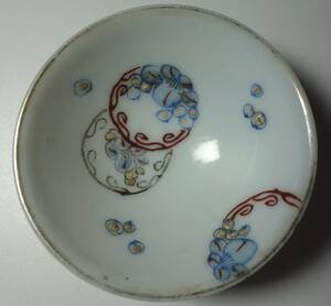 清朝末期（中華民国初期）　景徳鎮　金彩梅図　手描き　煎茶器