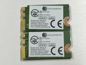 B1310)Qualcomm Atheros QCNFA335 無線LANカード 中古動作品2枚セット