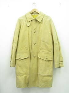 JUNKO SHIMADA PART2 Junko Shimada original leather cow leather leather coat jacket yellow yellow color size 9