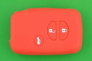 トヨタ（SAI・マークX・200系クラウン等）・3ボタン・スマートキー用シリコンカバーケース　★赤色（レッド）