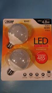 FEIT　LED　電球色　4.8W　LED電球ボール電球形 E26口金 485ルーメン