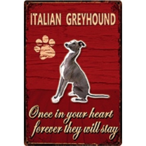 A2872 metal autograph metal tin plate signboard plate attention dangerous animal pet love dog . dog number dog Italian gray is undo4360