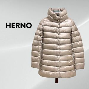 HERNO ヘルノ AMELIA アメリア ナイロン スタンドカラー ダウンコート レディース size40 PI0505D-12017-4010