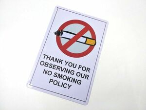 アメリカン風ブリキ看板 禁煙 thank you no smoking policy ノースモーキング