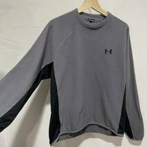 ☆送料無料☆UNDER ARMOUR☆フリーススウェット☆ワンポイントロゴ☆グレーブラック☆MD☆H21ｂ_画像4