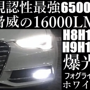 車用 LEDフォグランプ 冷却ファン搭載 H8 H9 H11 H16 ホワイト チップ採用:COBチップ シェル素材 アルミニウム合金 防水等級:IP67
