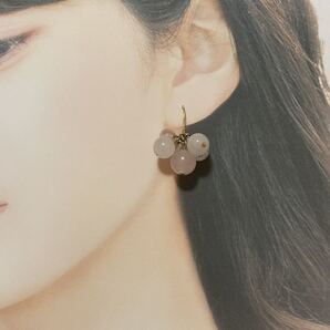 【恋愛運・開運・10月誕生石】パワーストーンピアス ローズクォーツ、クラック水晶…イヤリング変更不可(875)