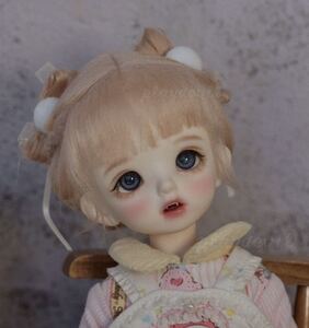 ドール ウィッグ BJD 人形 1/4 MSD 編み込み ライトピンク