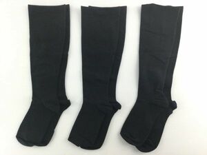 あ9508◆訳あり ふくらはぎサイズで選べる ハイソックス 3足組 23-25cm （ふくらはぎサイズ45-50cm）ブラック 郵便配送