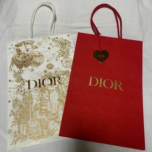 Christian Dior ディオール バレンタインショッパー ハートチャーム付き ホリデーショッパー 2枚セット♪