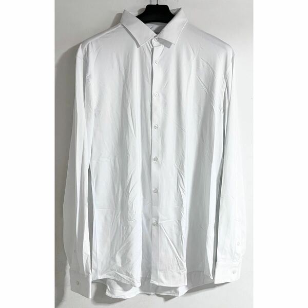ZARA メンズ 白 ホワイト シャツ 白シャツ XL ストレッチ slim fit 長袖