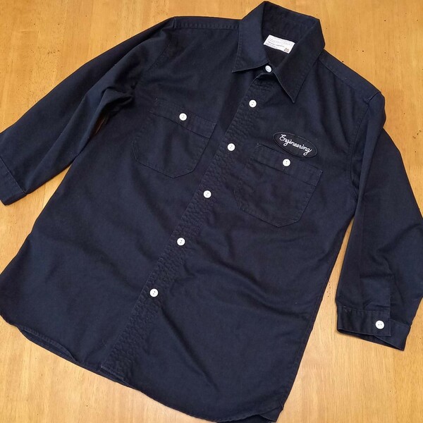 ユニバーサルフリークス　シャツ　七分袖　ブラック　日本製