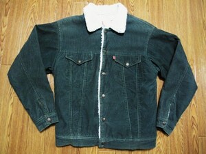 レアカラー グリーン 70s 80s オリジナル ビンテージ Levis 裏ボア コーデュロイ トラッカー ジャケット 緑 リーバイス 70505 70506