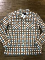 THE FLAT HEAD PRINT FLANNEL SHIRT FN-SNR-005L オレンジ/ブルー 40