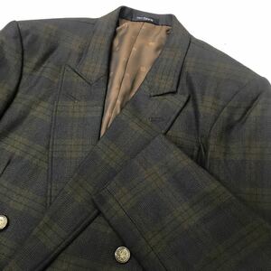 [ new goods unused ] tailored jacket double-breasted suit jacket / super-discount /A4 size S/ side Benz /90 period suit style * cheap .. . rarity *