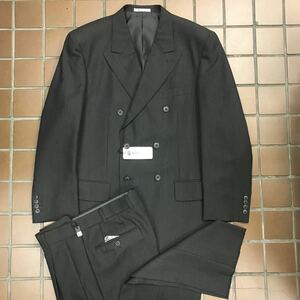 [ impact. price ] stripe double-breasted suit setup / new goods unused super-discount / size L light brown group /no- Benz 2 tuck * cheap .. . rarity *ARUTEUOMO