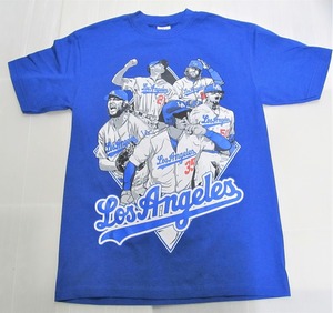 BF16)SHAKA WEAR LOS ANGELES MLB風 Tシャツ半袖/ブルー/LA/HIPHOP/XL/大きいサイズ/ヘビー/USサイズ